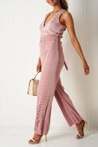  Pink Vneck Jumpsuit