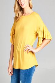  Mustard Ruffle Sleeve Top