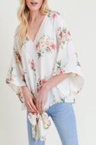  Floral Tie-knot Top