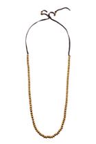  Brass Beads Leather Necklace
