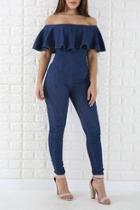  Denim Flare Jumpsuit