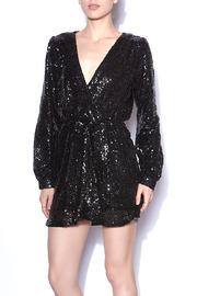  Black Sequin Wrap Dress