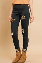  Leopard Patchwork Pants