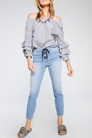  Saffron Folded-sleeve Blouse