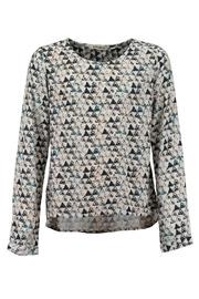  Woven Triangle Print Top