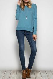  Raw Edged Sweater Top