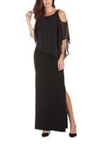  Cold Shoulder Full Length Overlay Gown