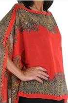  Silky Poncho-paisleyred