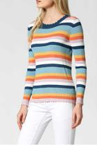  Multi Stripe Sweater/scalloped Hem