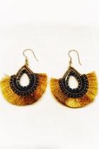 Golden Fan Earring