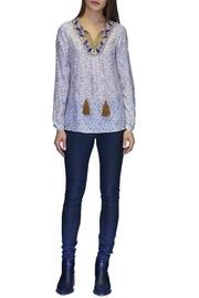  Satin Embroidered Top