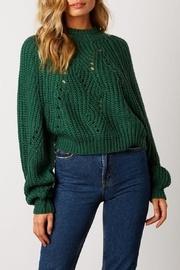  Pine-green Batwin-sleeve Sweater
