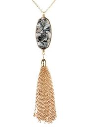  Marble-stone Tassel Pendent-necklace