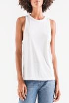  Triblend Racer Tank-white