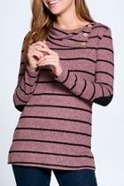  Striped Button Tunic