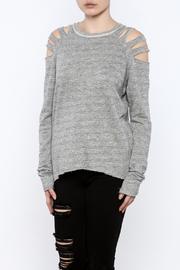  Slit Shoulder Sweatshirt