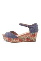  Chambray Floral-cork Wedge