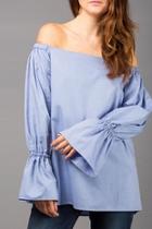  Off-the-shoulder Belle-sleeve Blouse