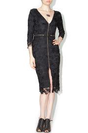  Black Lace Zipper Dress