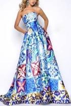  Colorful Strapless Ball Gown