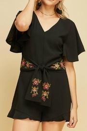  Embroidered Waist Romper