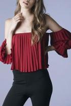  Pleated Off Shoulder Top