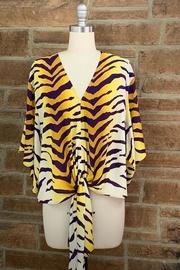  Tie Front Printed Top