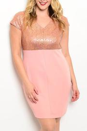  Plus Pink Sequins Dress