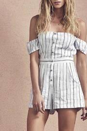  Stripe Off-shoulder Romper