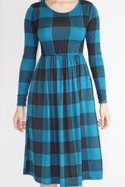  Teal Checkered Dress
