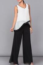  Two-tone Pleated Tunic