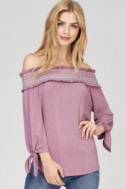  Off The Shoulder Mauve Top
