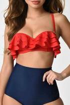  Red Ruffle Sweetheart Top