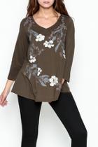  Bronze Embroidered Top
