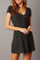  Black Polka-dot Mini-dress