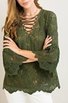  Lace Green Top