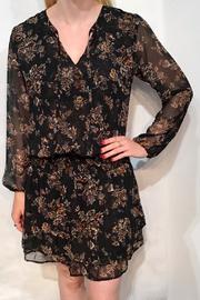  Floral Elastic Waist Drop Dress