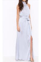  Silver Satin Gown