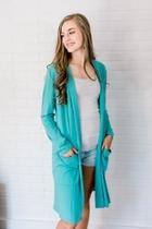  Turquoise Pocket Cardigan