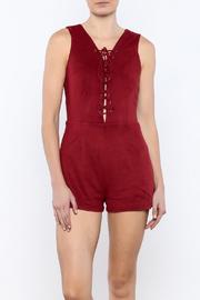  Faux Suede Lace-up Romper