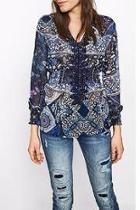  Navy Crocheted Blouse