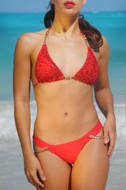  Sparkly Red Bikini Top