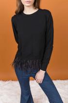  Feather Hem Sweater