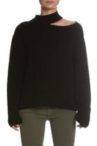  Mock-neck One-shoulder Sweater