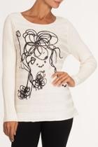  Ivory Squiggle Sweater
