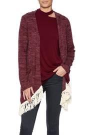  Hooded Fringe Cardigan