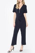  Zip-front Jumpsuit, Navy