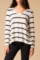  Striped Fly Back Sweater