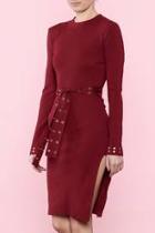  Burgundy Grommet Dress