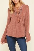  Embroidered Peasant Sweater